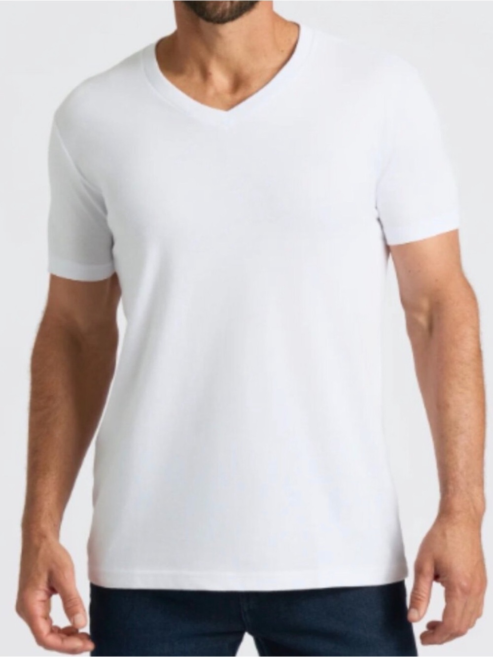 NEW True Classic Men’s Athletic Cut T-Shirt V-Neck - White - Small